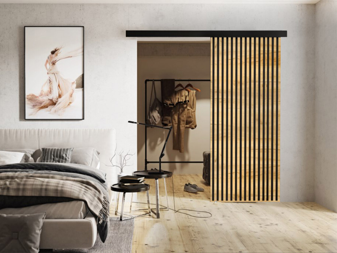 Schuifdeuren Dover 202 (Ambachtelijke gouden eik + Zwart)