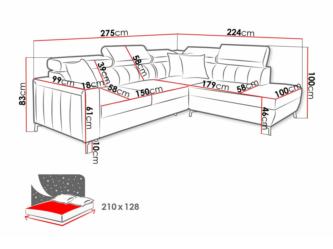 Hoekbank Sarasota 147 (Mono 242 + Botanical 36)