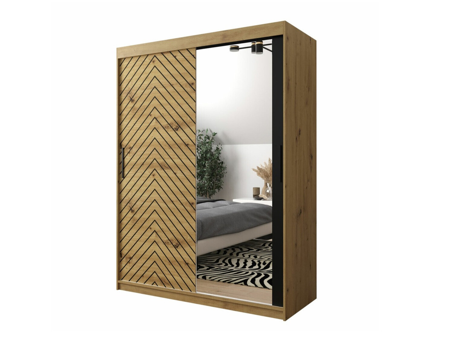 Kledingkast Hartford 311 (Artisan eiken + Zwart)