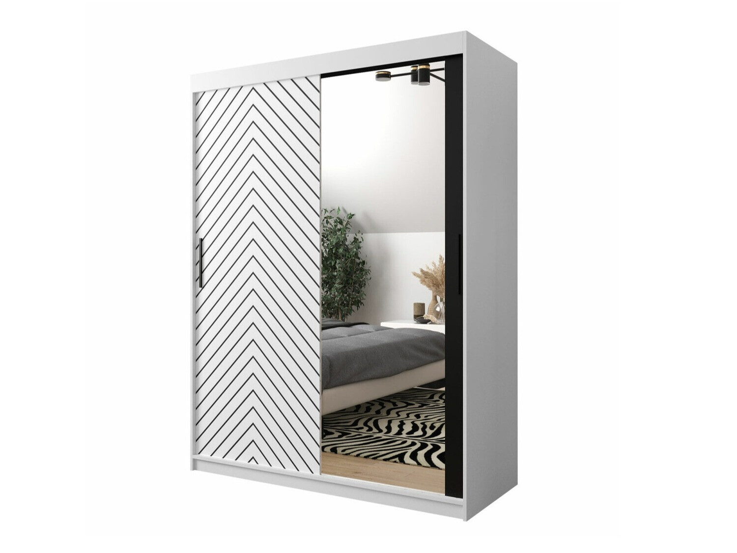 Kledingkast Hartford 311 (Wit + Zwart)