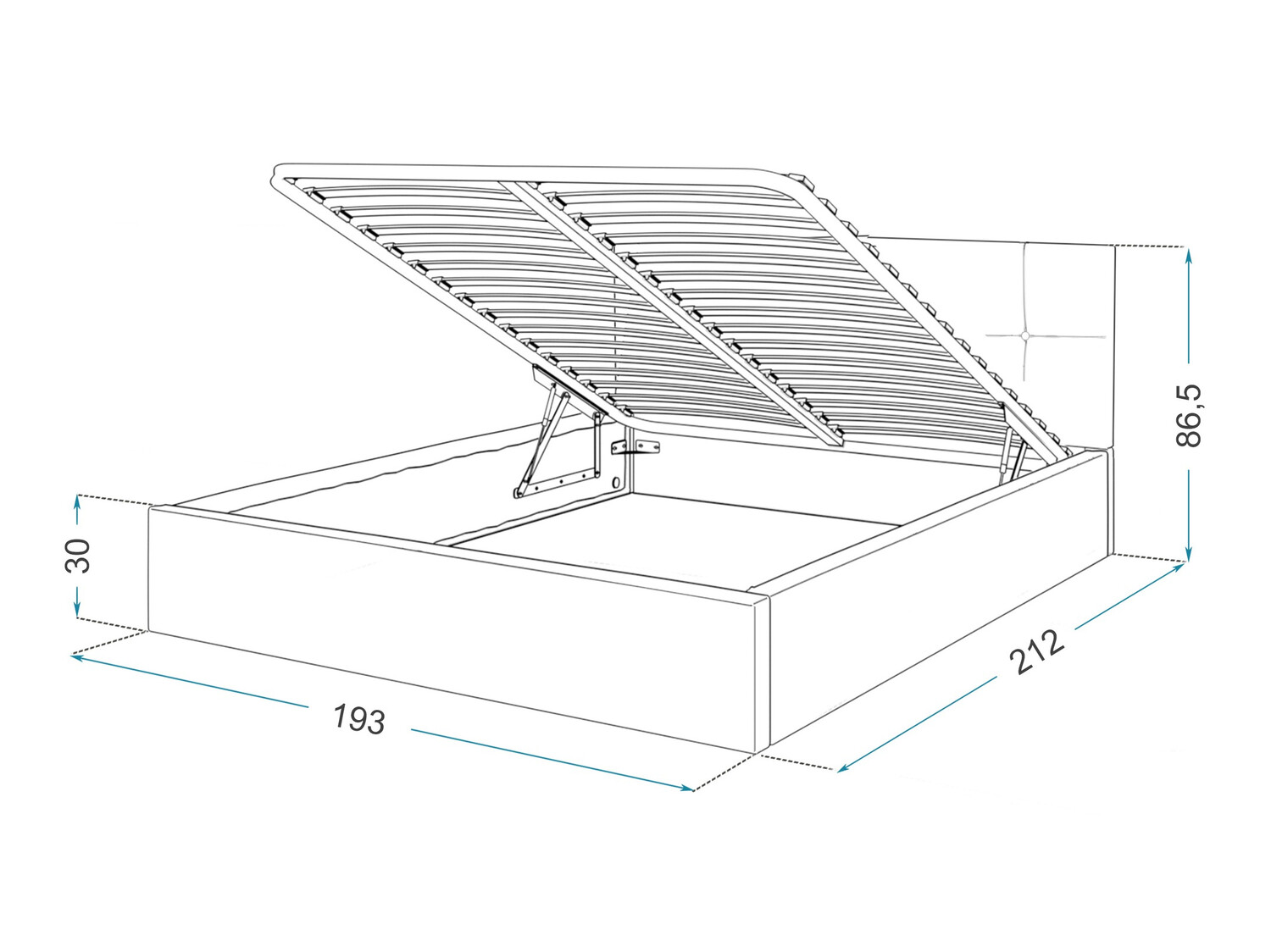 Bed Fairfield 107 (Grijs)