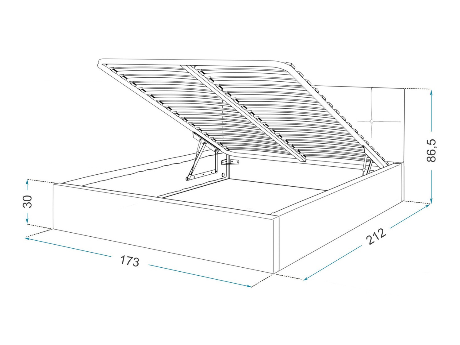 Bed Fairfield 107 (Grijs)