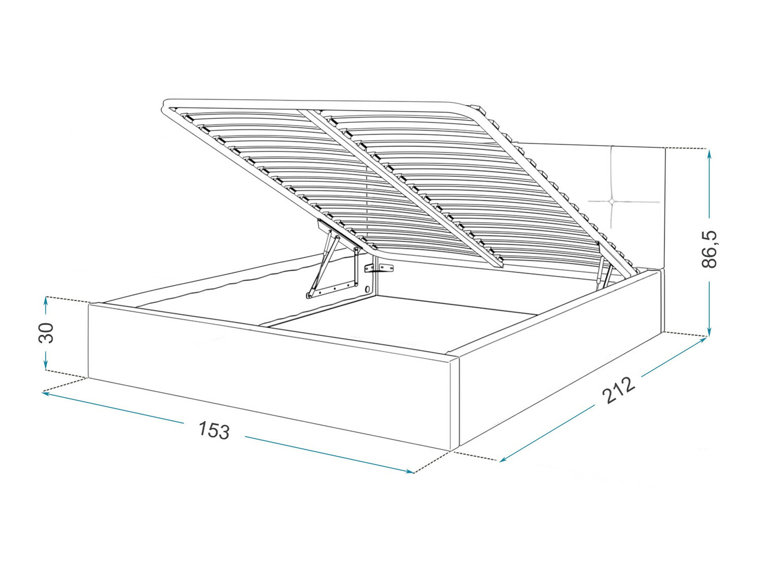 Bed Fairfield 107 (Turquoise)
