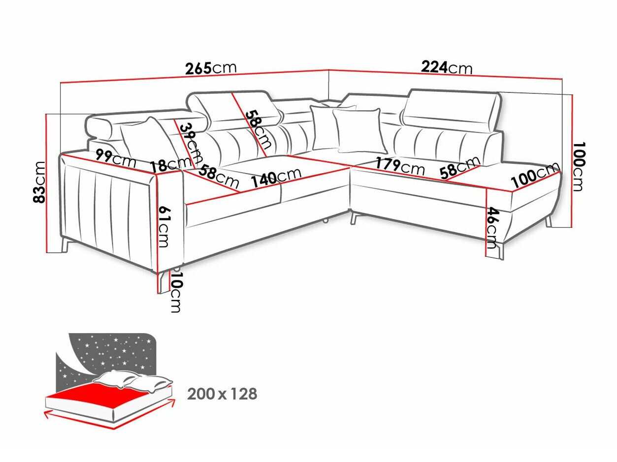 Hoekbank Sarasota 148 (Mono 231 + Botanical 36)
