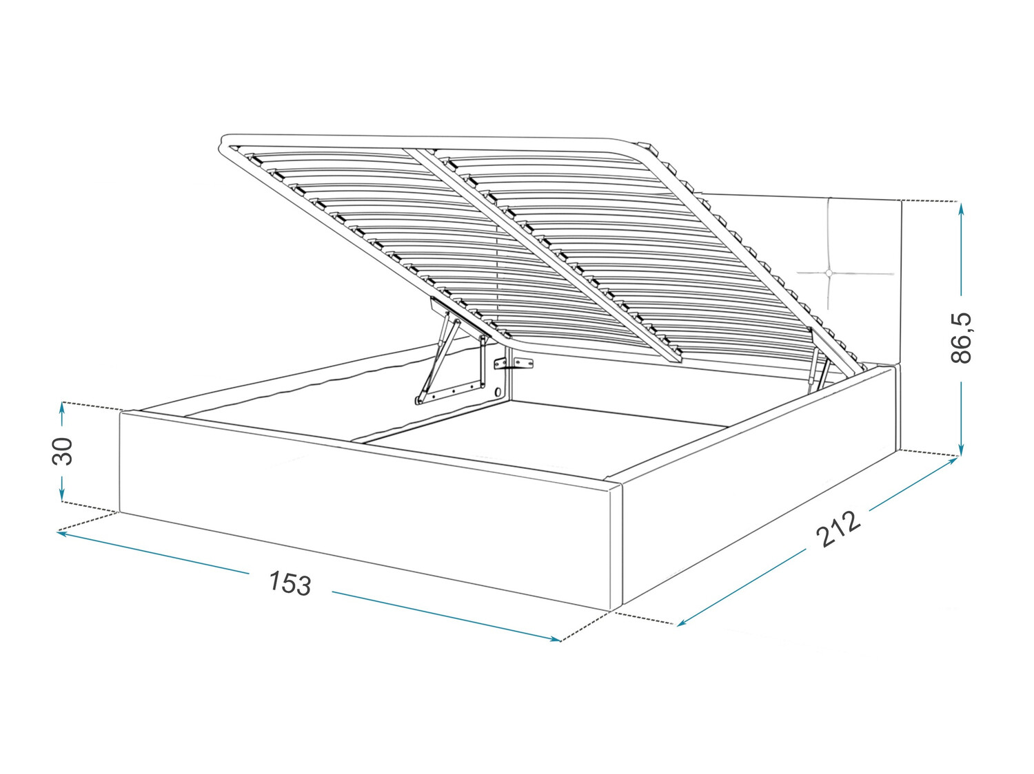 Bed Fairfield 107 (Grafiet)