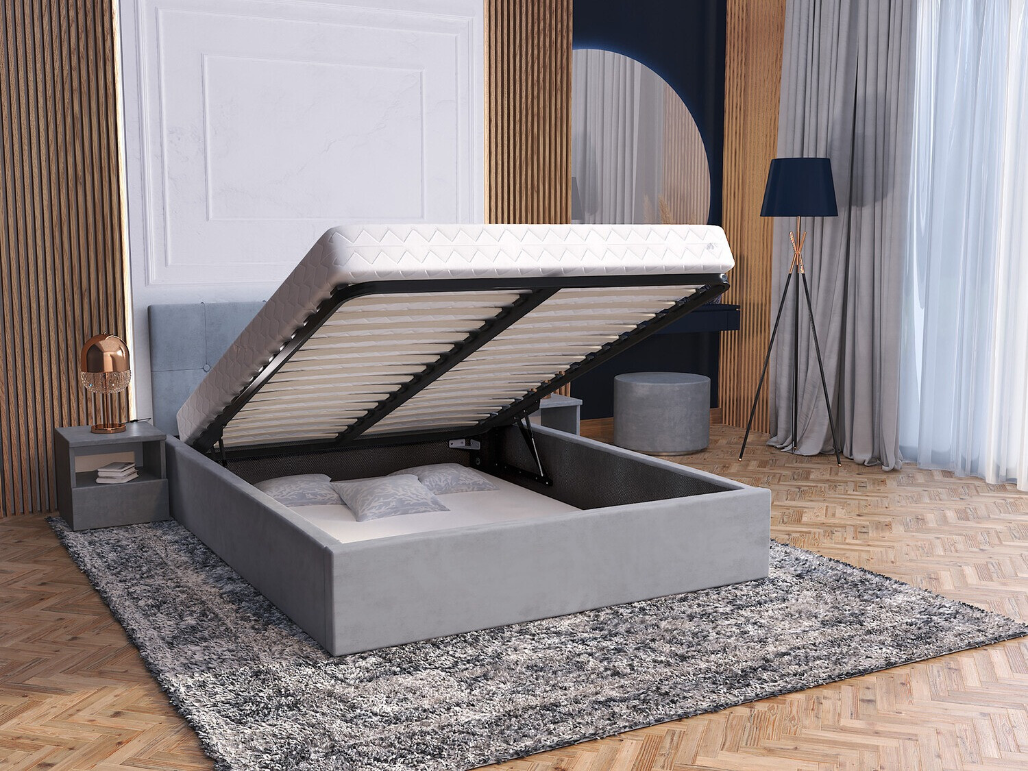 Bed Fairfield 107 (Grijs)