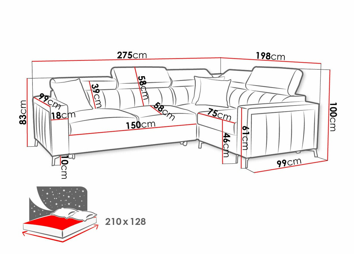 Hoekbank Sarasota 149 (Mono 231 + Botanical 36)