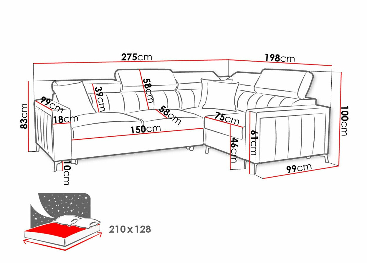 Hoekbank Sarasota 149 (Mono 235 + Botanical 36)