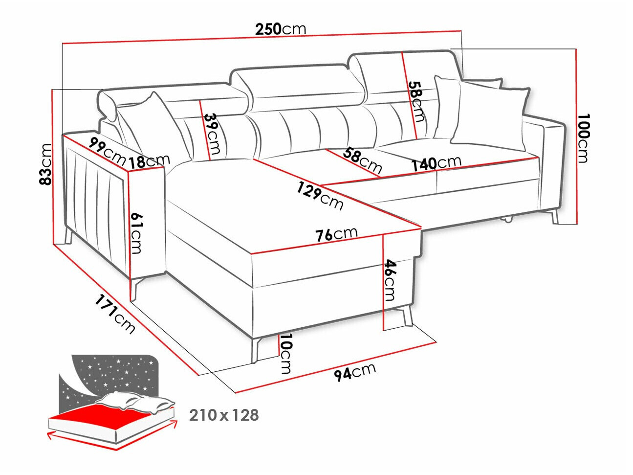 Hoekbank Sarasota 151 (Mono 234 + Botanical 36)
