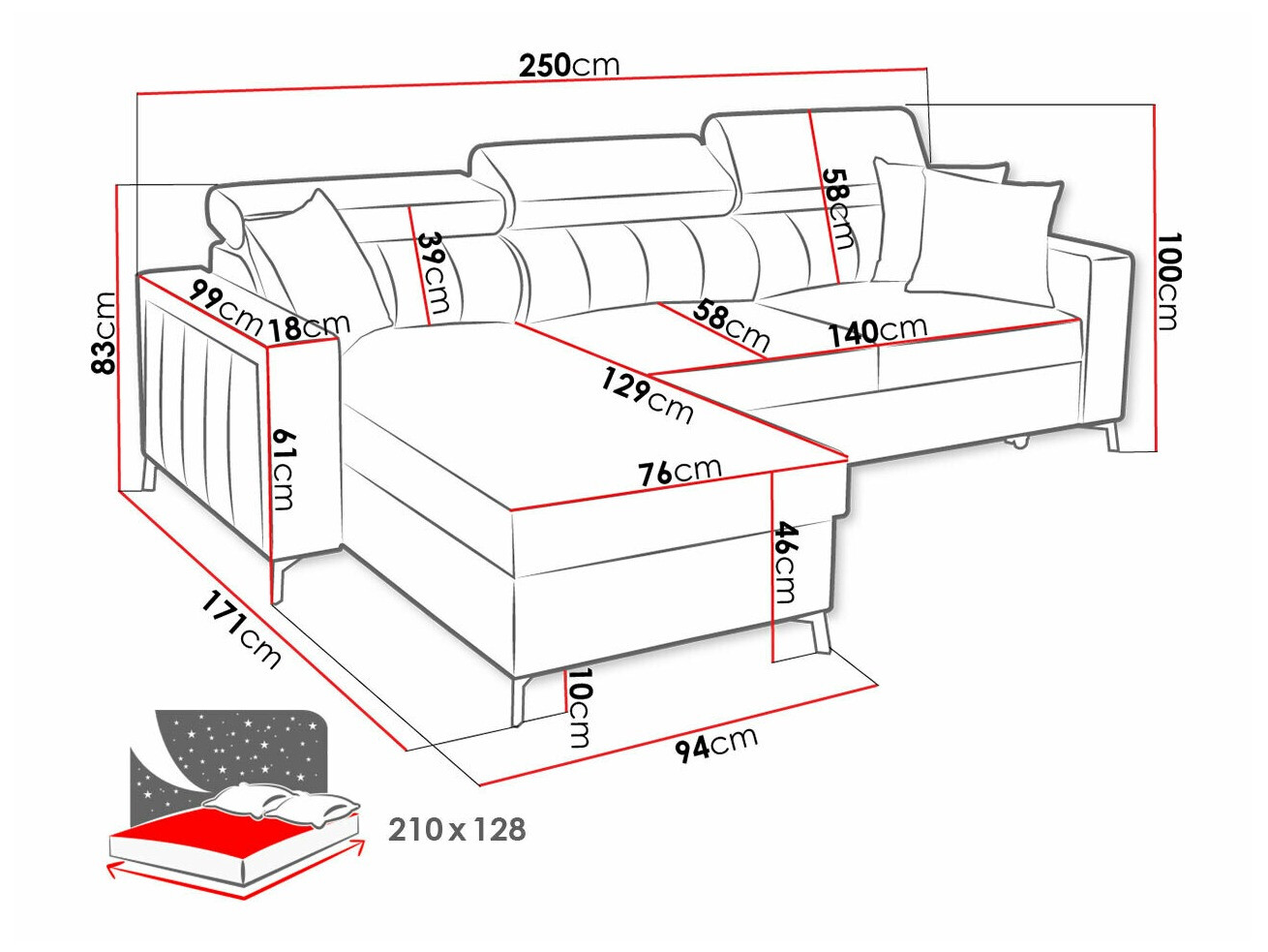 Hoekbank Sarasota 151 (Mono 235 + Botanical 36)