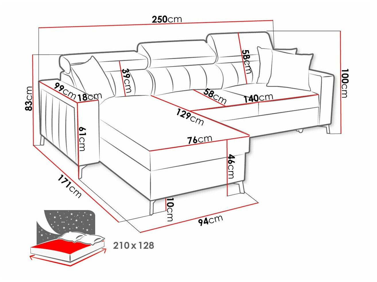 Hoekbank Sarasota 151 (Mono 242 + Botanical 36)