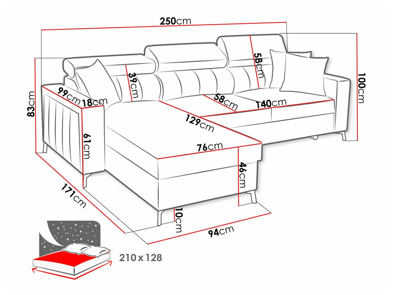Hoekbank Sarasota 151 (Mono 244 + Botanical 36)
