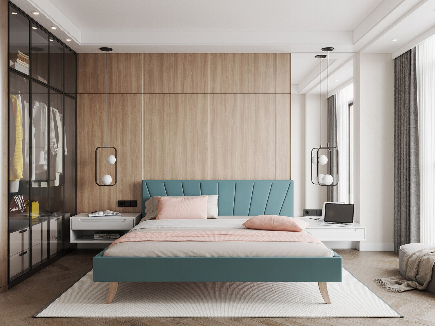 Bed Fairfield 108 (Donker turkoois)