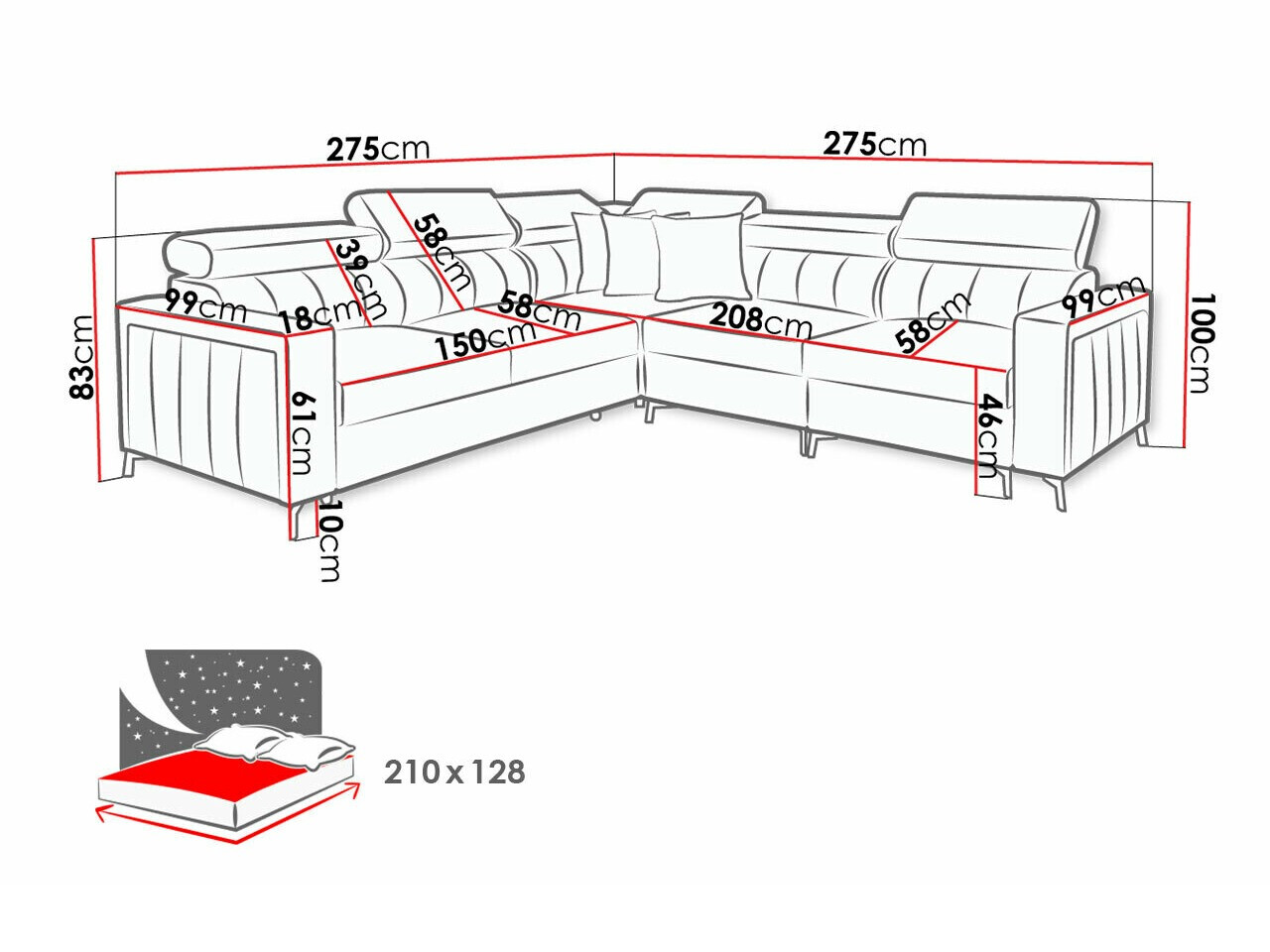 Hoekbank Sarasota 152 (Mono 235 + Botanical 36)