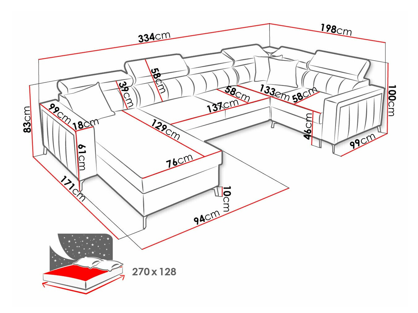 Hoekbank Sarasota 153 (Mono 234 + Botanical 36)