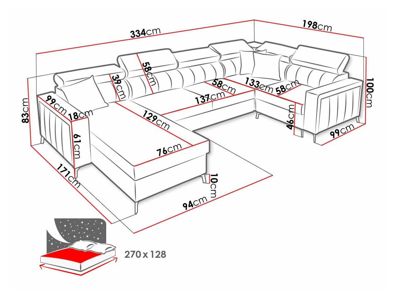Hoekbank Sarasota 153 (Mono 235 + Botanical 36)