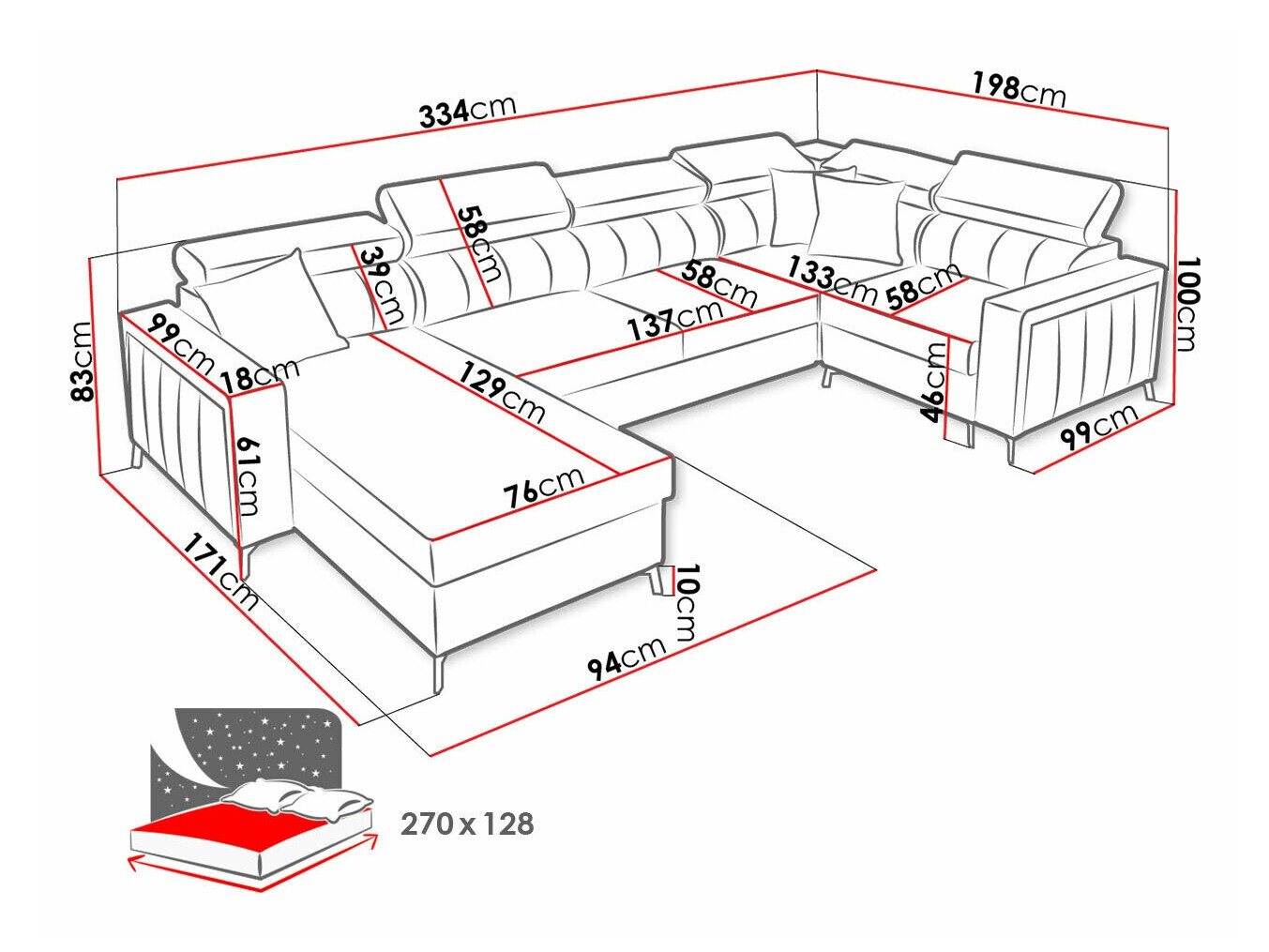 Hoekbank Sarasota 153 (Mono 244 + Botanical 36)