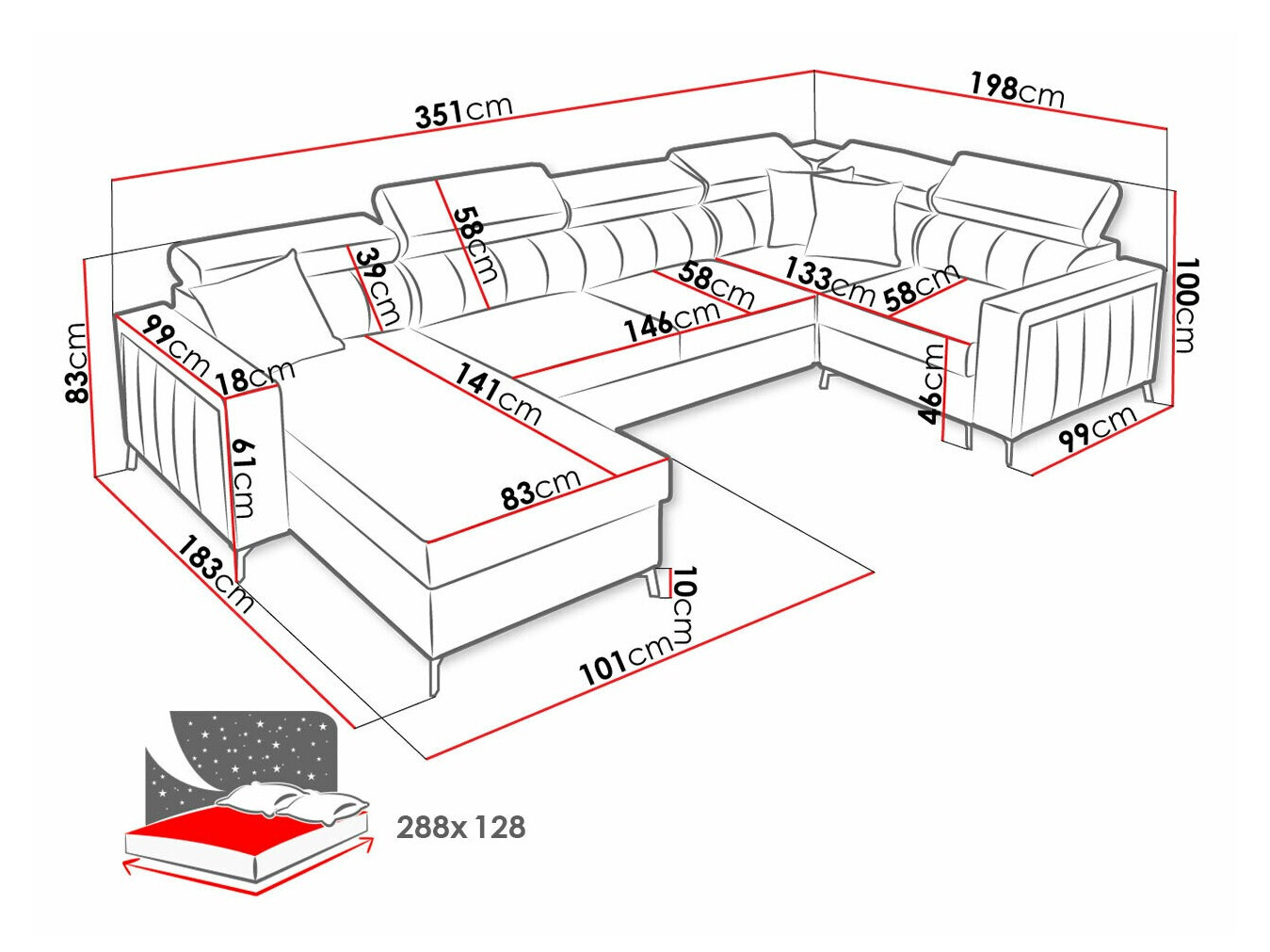 Hoekbank Sarasota 154 (Mono 242 + Botanical 36)