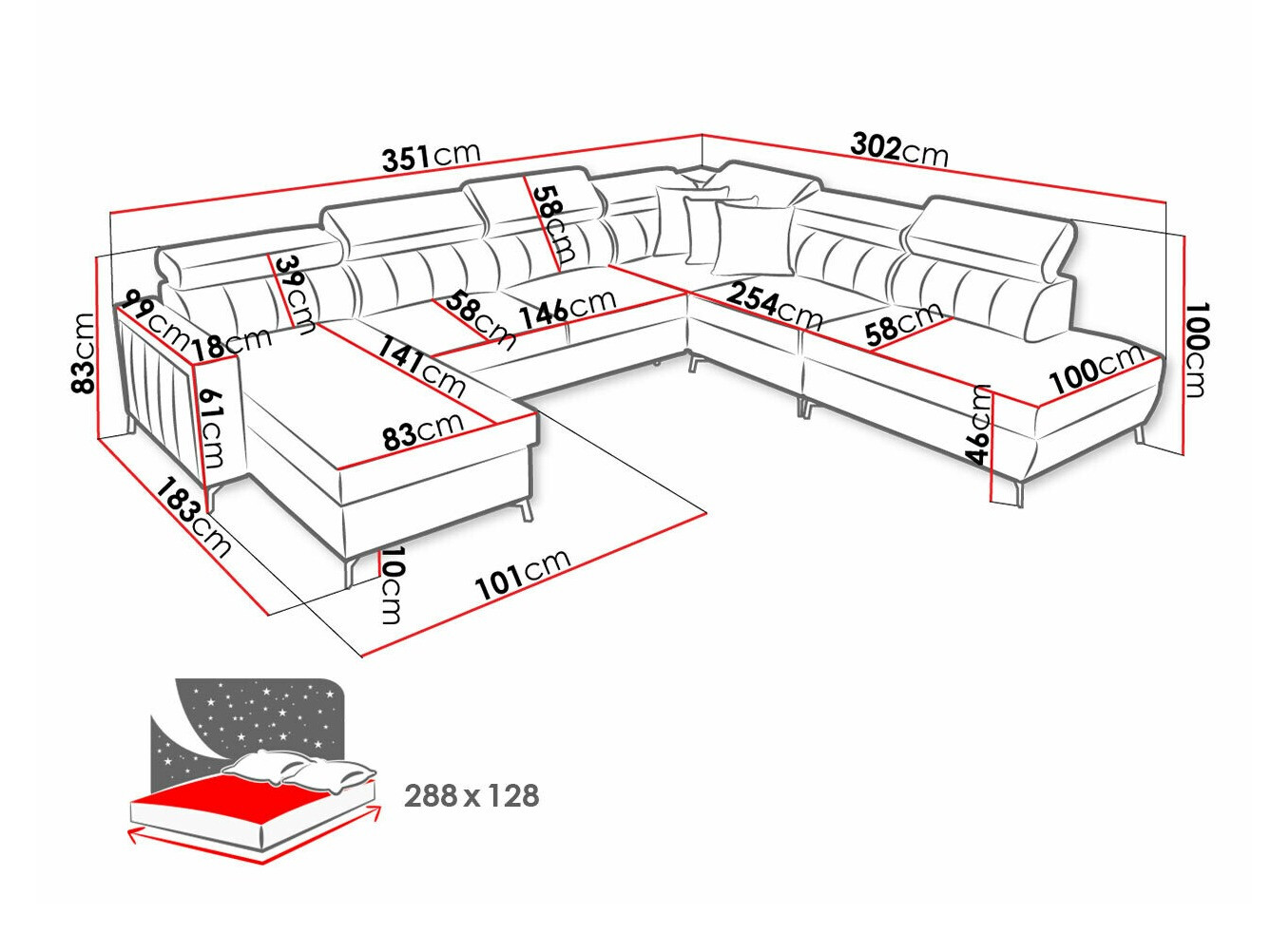 Hoekbank Sarasota 155 (Mono 242 + Botanical 36)