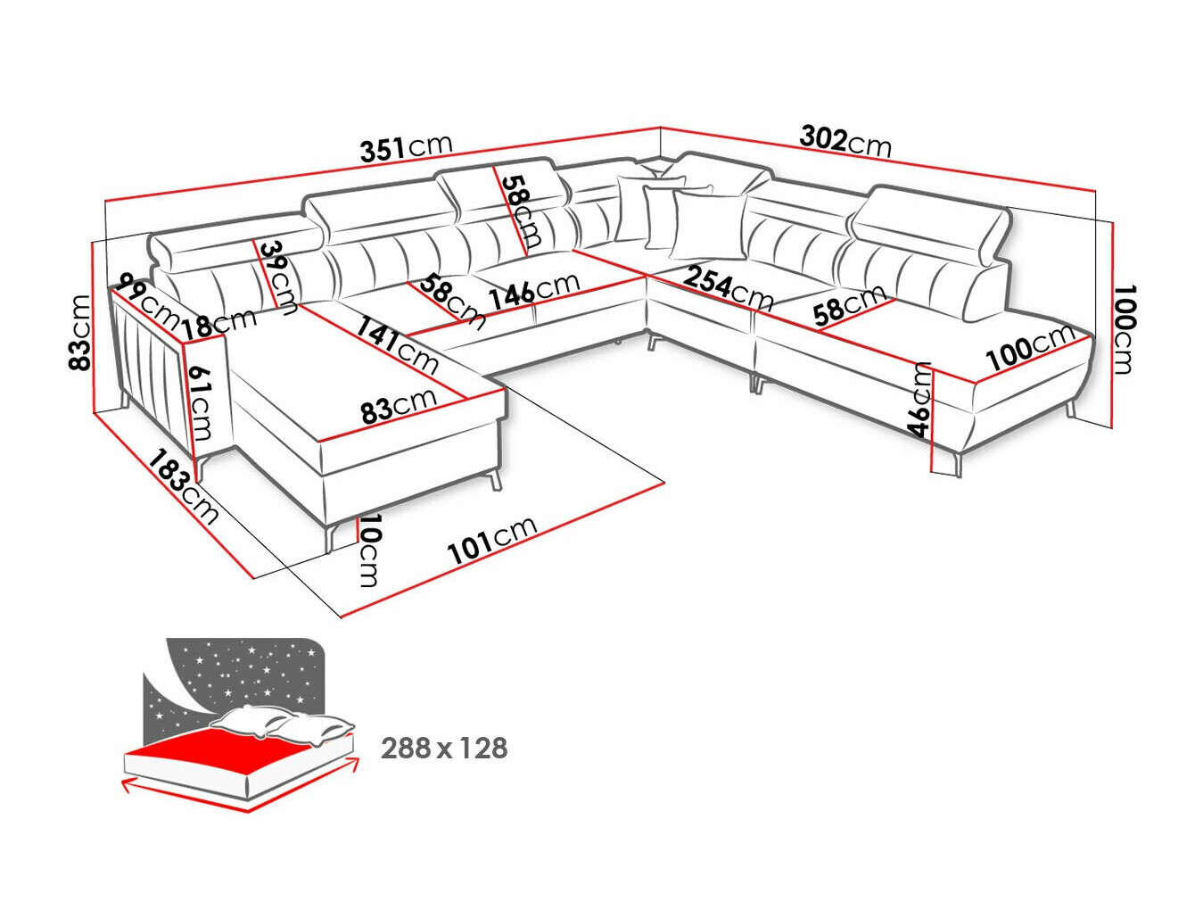 Hoekbank Sarasota 155 (Mono 244 + Botanical 36)