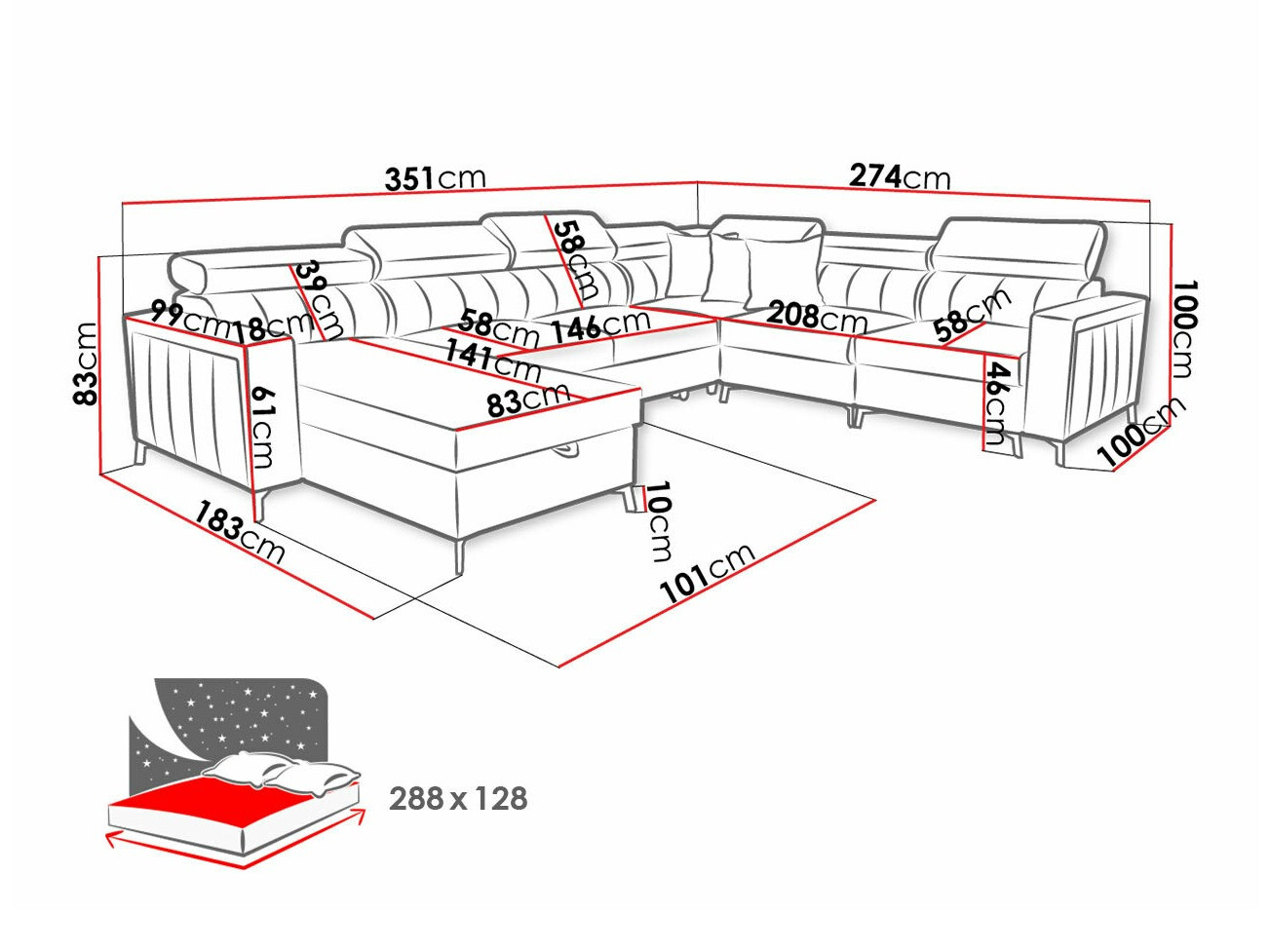 Hoekbank Sarasota 157 (Mono 231 + Botanical 36)