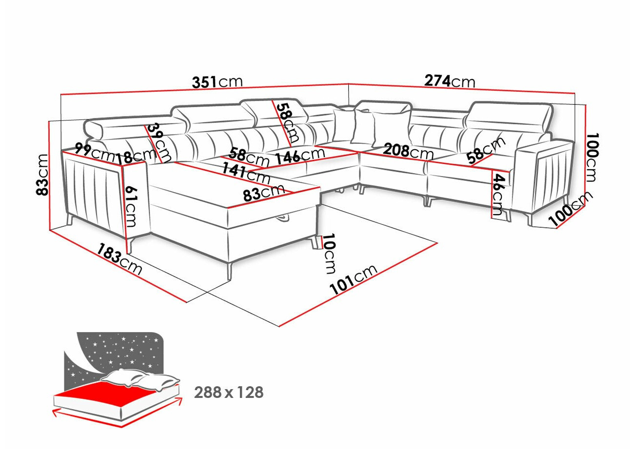 Hoekbank Sarasota 157 (Mono 235 + Botanical 36)