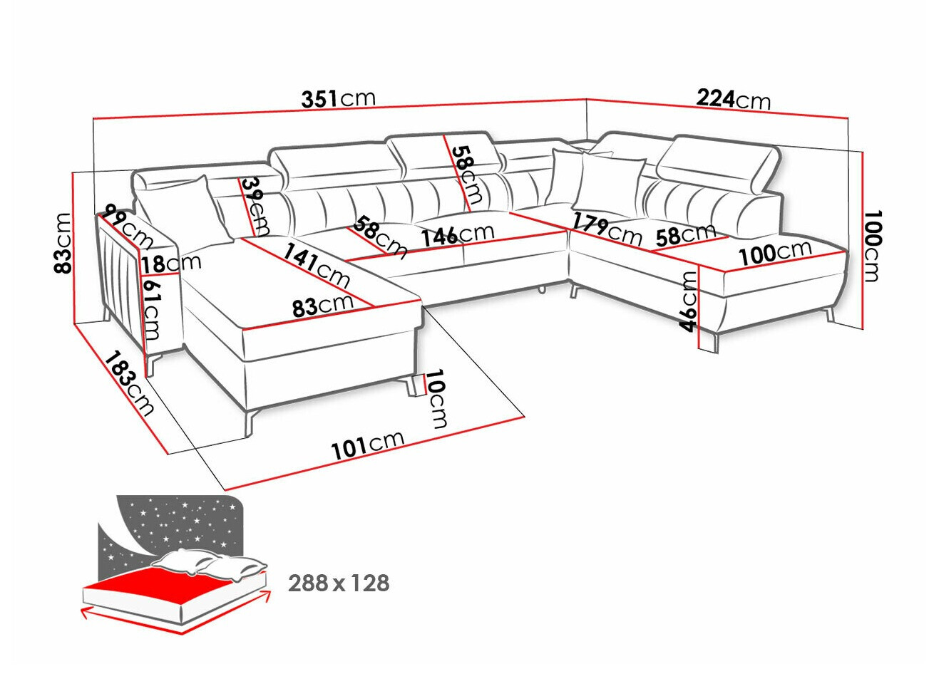 Hoekbank Sarasota 158 (Mono 231 + Botanical 36)