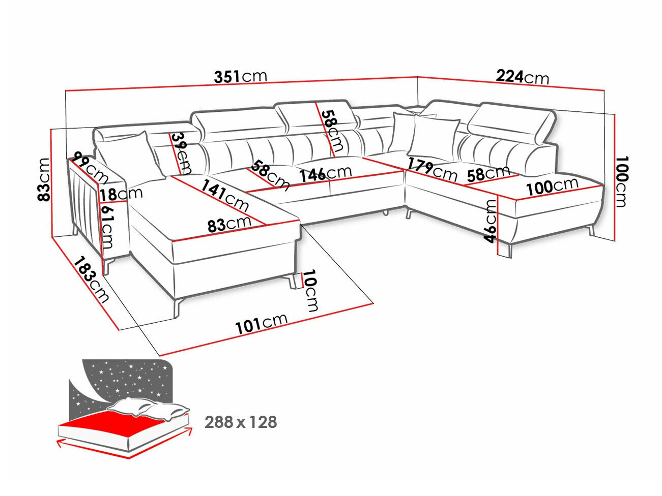 Hoekbank Sarasota 158 (Mono 231 + Botanical 36)