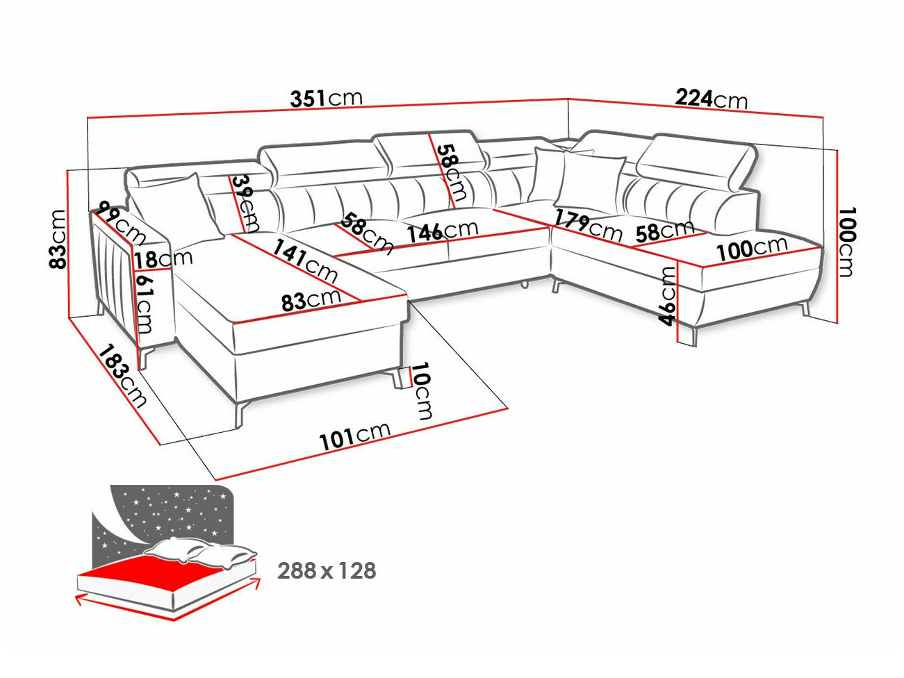 Hoekbank Sarasota 158 (Mono 234 + Botanical 36)