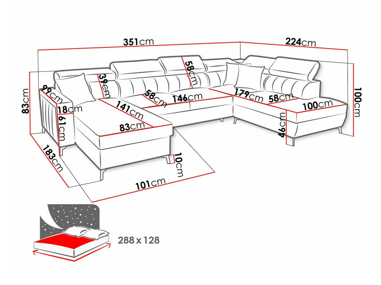 Hoekbank Sarasota 158 (Mono 235 + Botanical 36)