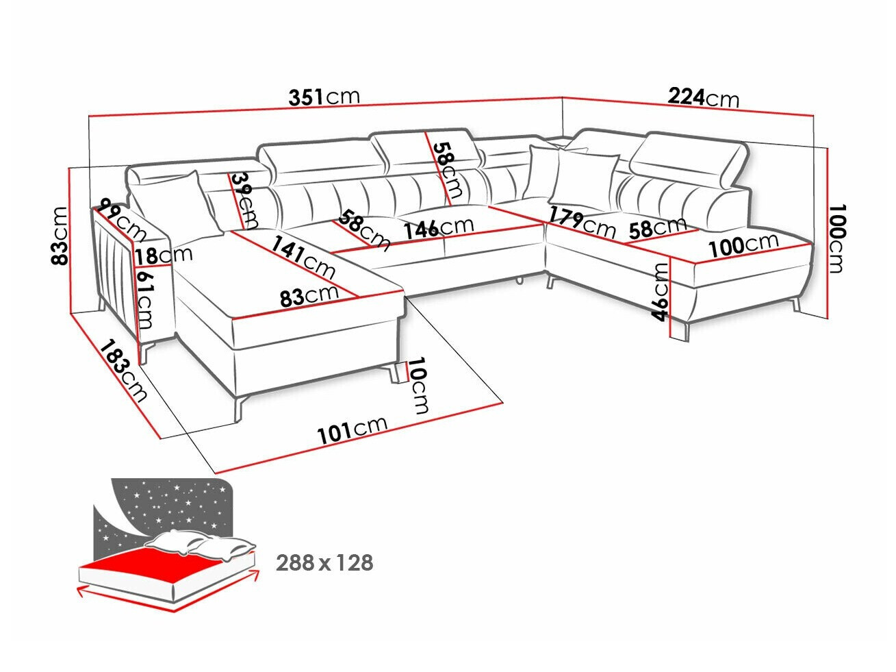 Hoekbank Sarasota 158 (Mono 242 + Botanical 36)