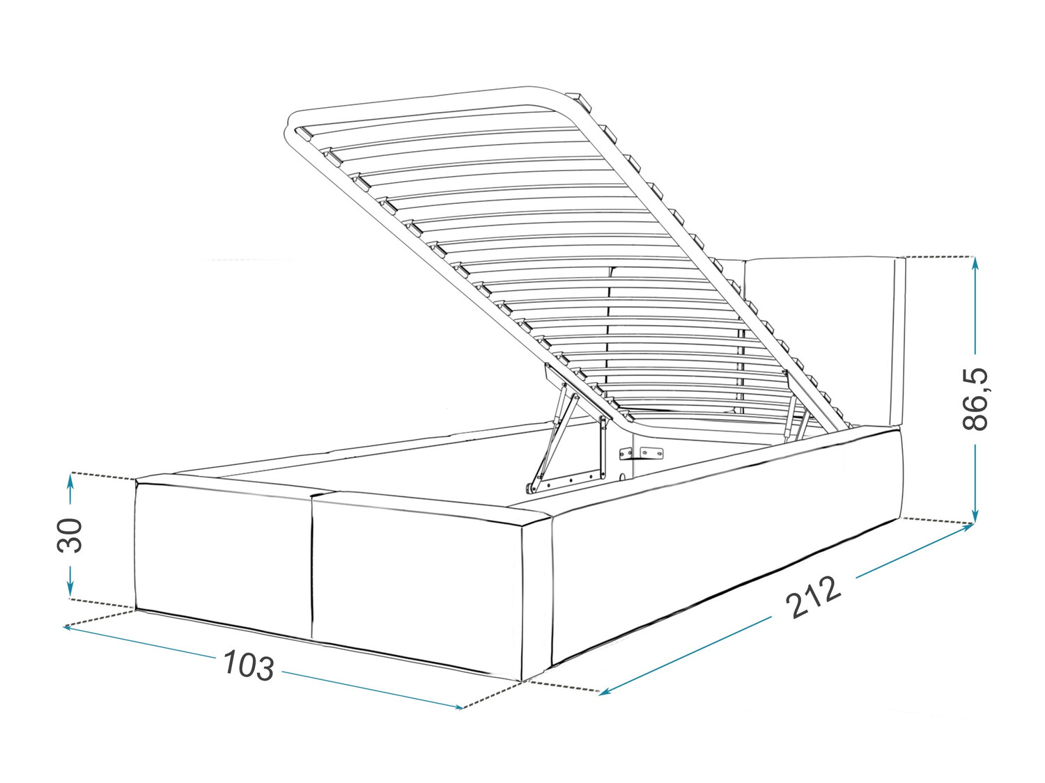 Bed Fairfield 109 (Grafiet)