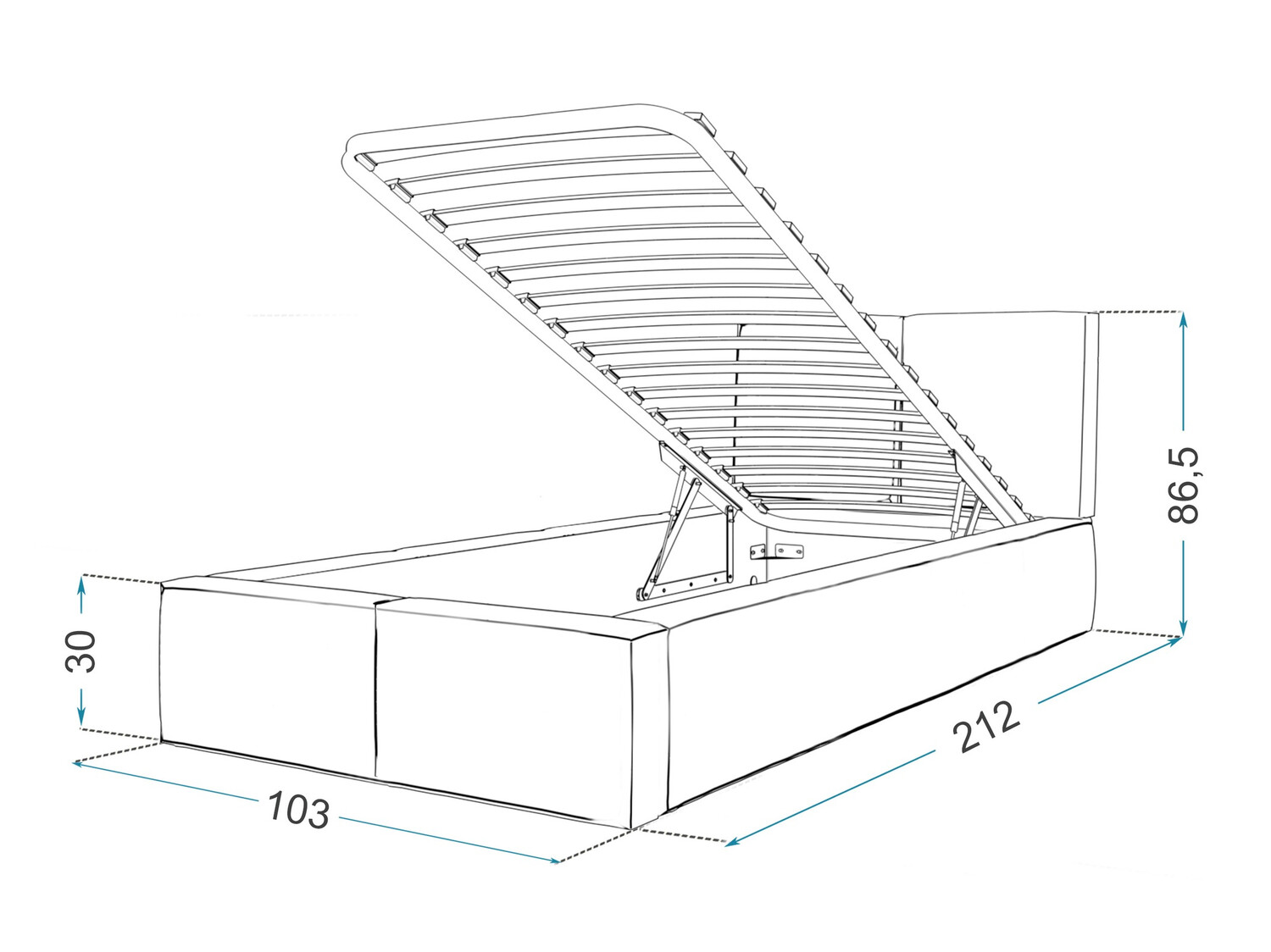 Bed Fairfield 109 (Turquoise)