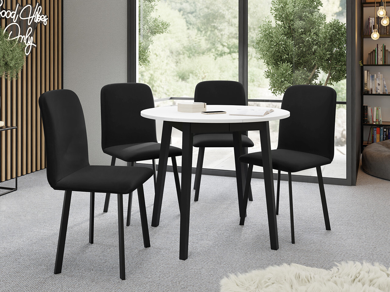 Tafel Edmond 112 (Wit + Zwart)