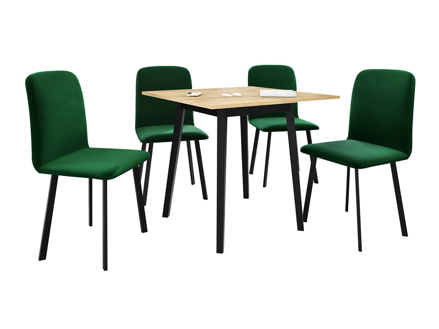 Eetkamerset Edmond 116 (Ambachtelijke gouden eik + Zwart)