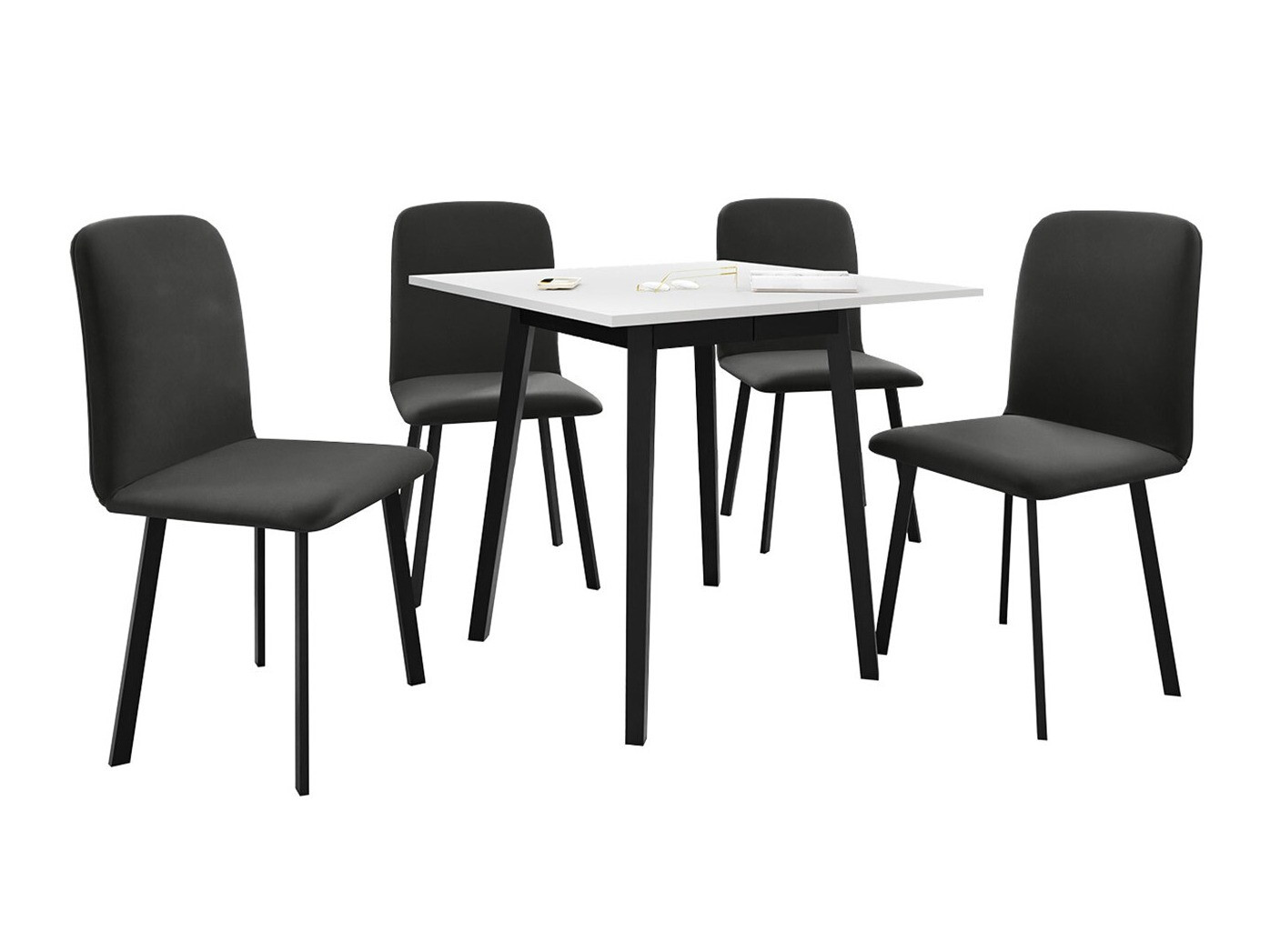 Eetkamerset Edmond 116 (Wit + Zwart)