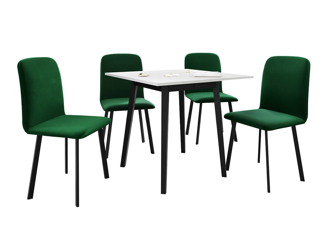 Eetkamerset Edmond 116 (Wit + Zwart)