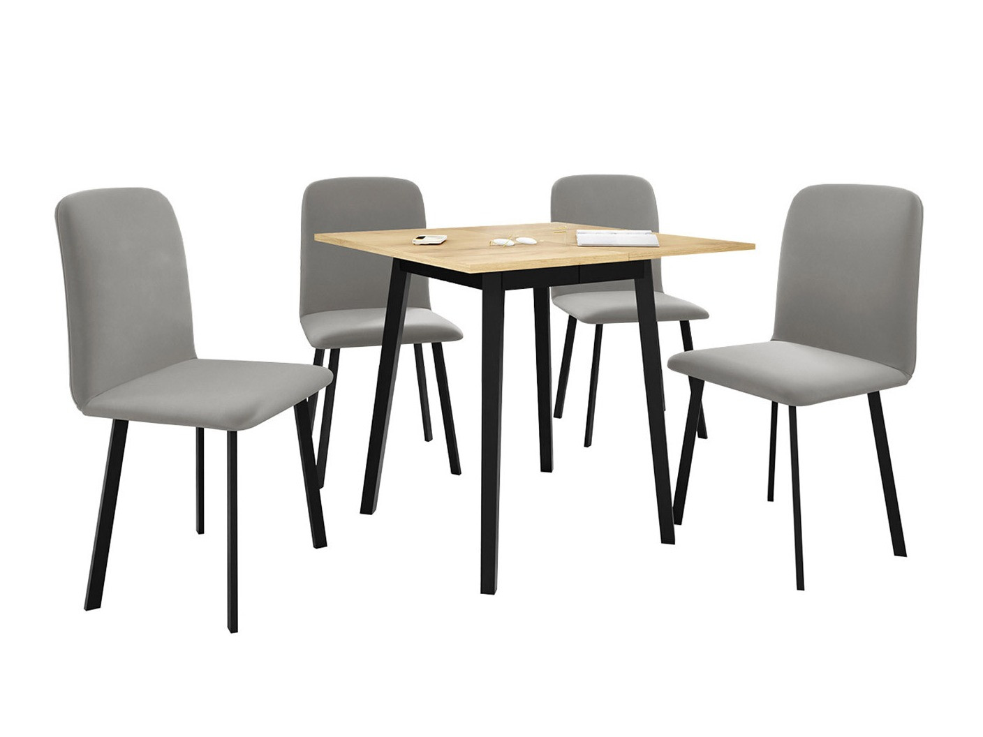 Eetkamerset Edmond 116 (Ambachtelijke gouden eik + Zwart)