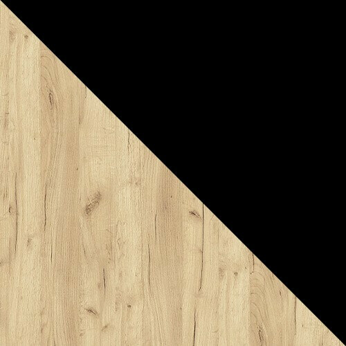 Eetkamerset Edmond 121 (Ambachtelijke gouden eik + Zwart)