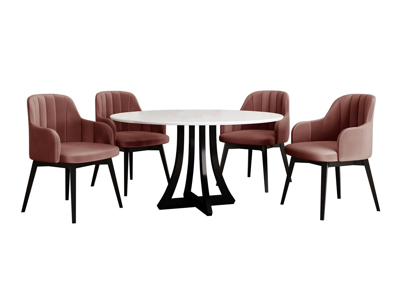 Eetkamerset Racine 128 (Glanzend wit + Glanzend zwart)