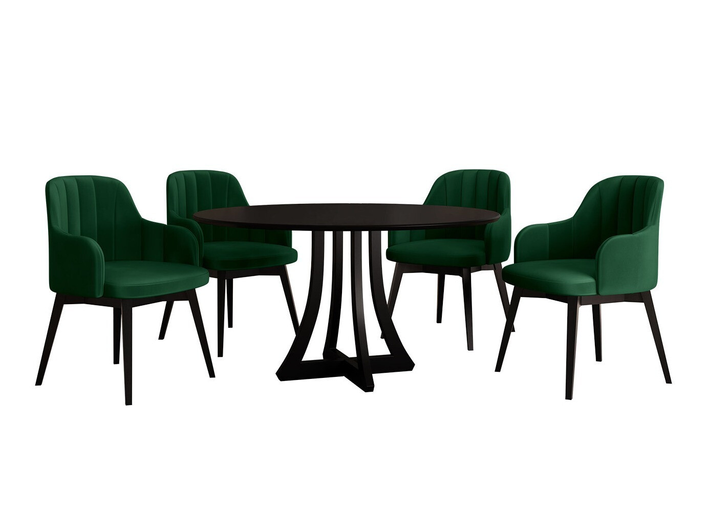 Eetkamerset Racine 128 (Zwart)