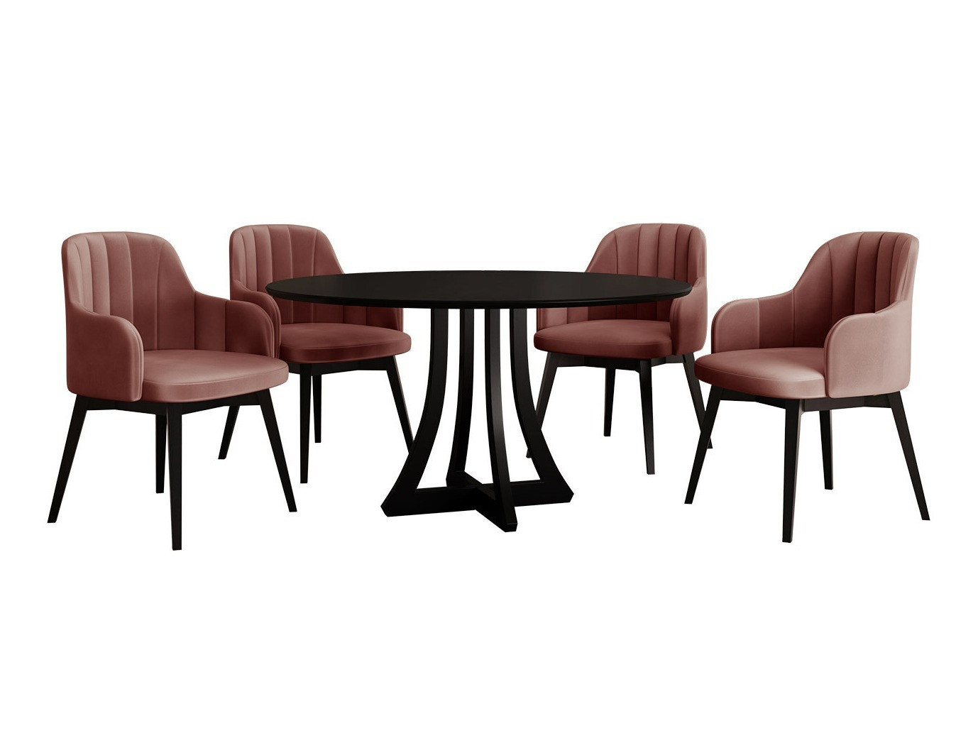 Eetkamerset Racine 128 (Zwart)