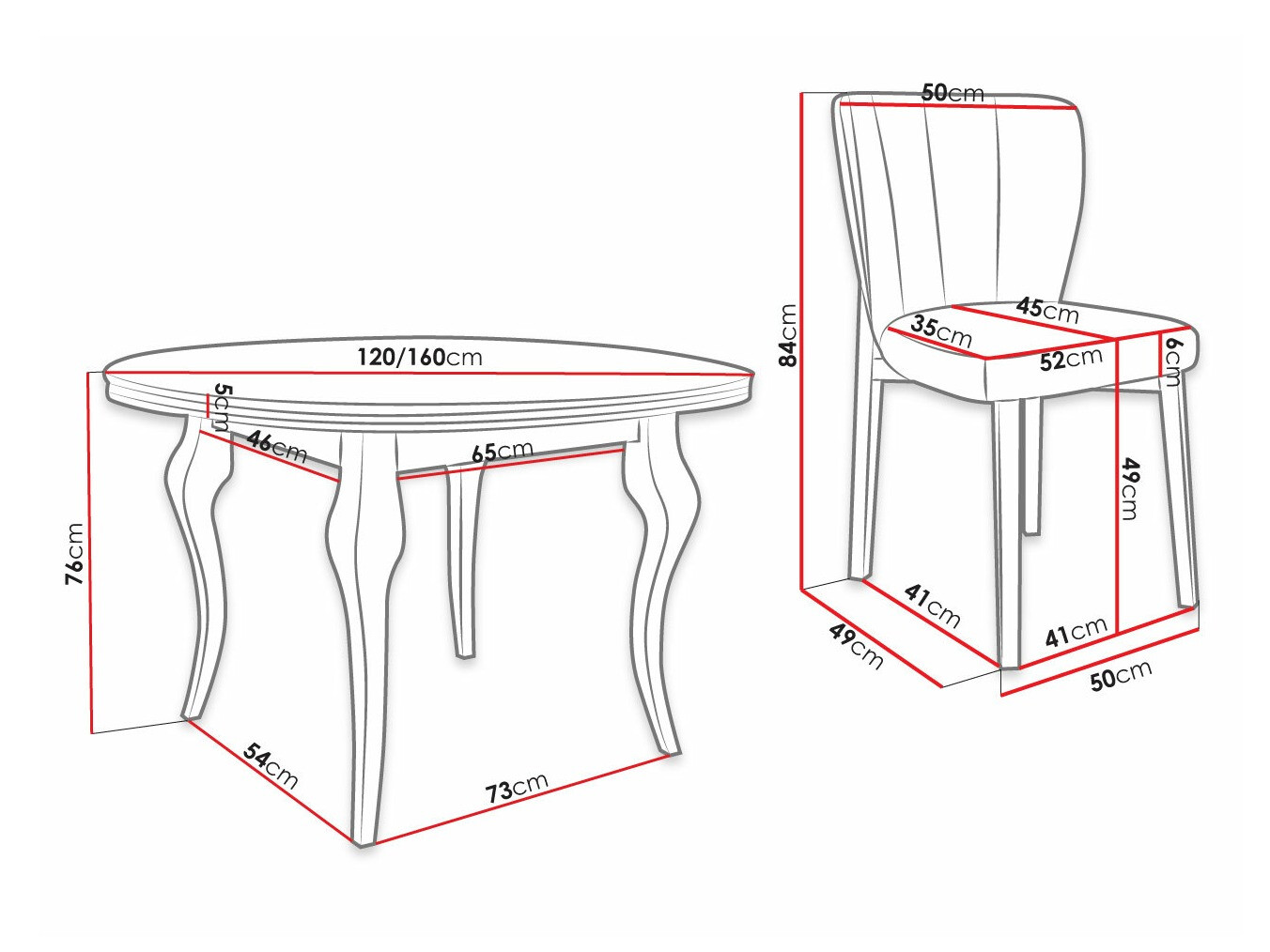 Eetkamerset Racine 140 (Baloo 2073)