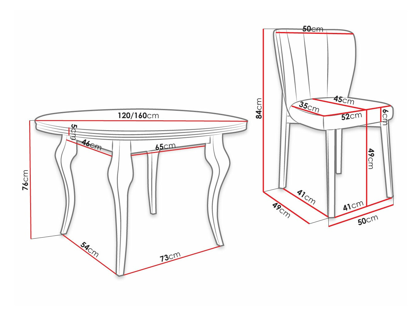 Eetkamerset Racine 140 (Baloo 2085)