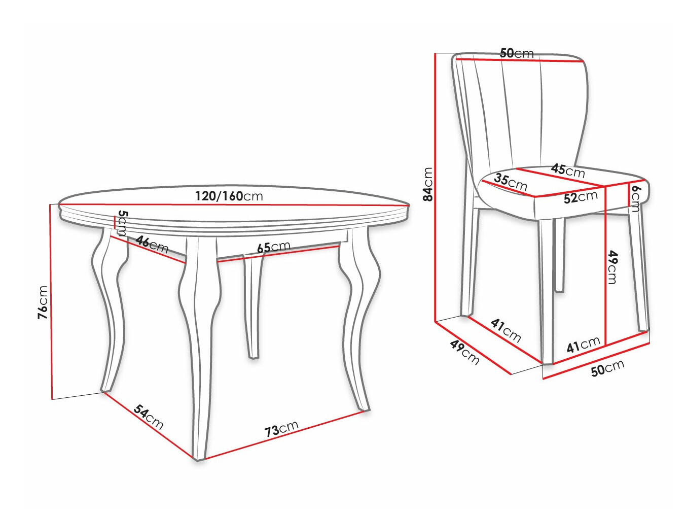Eetkamerset Racine 140 (Magic Velvet 2217)