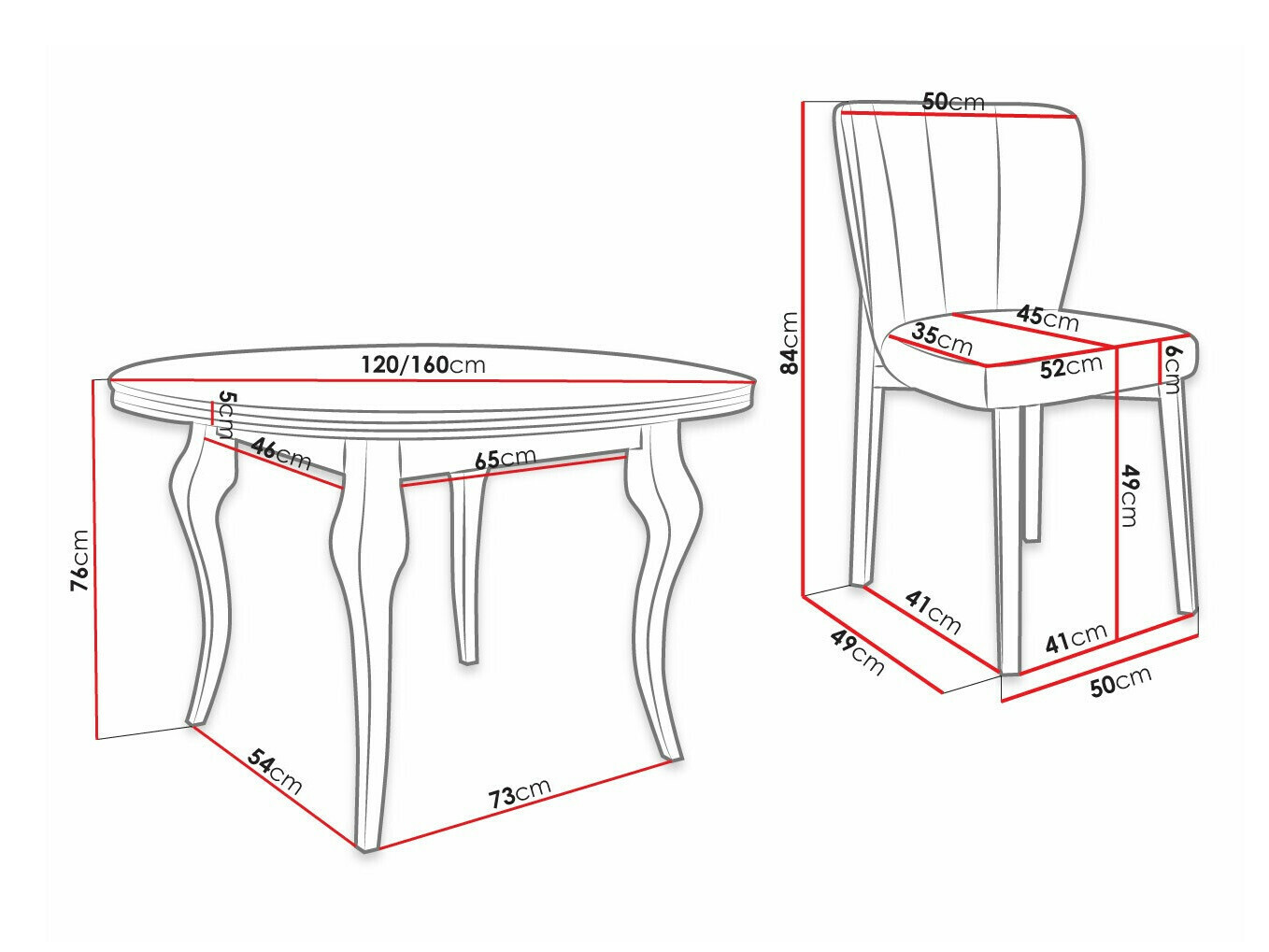 Eetkamerset Racine 140 (Magic Velvet 2219)