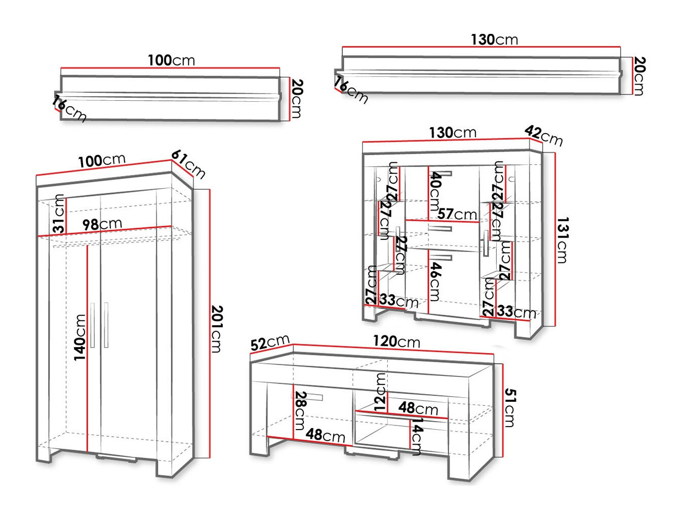 Woonkamerset Melfeli 127 (Sonoma eik)
