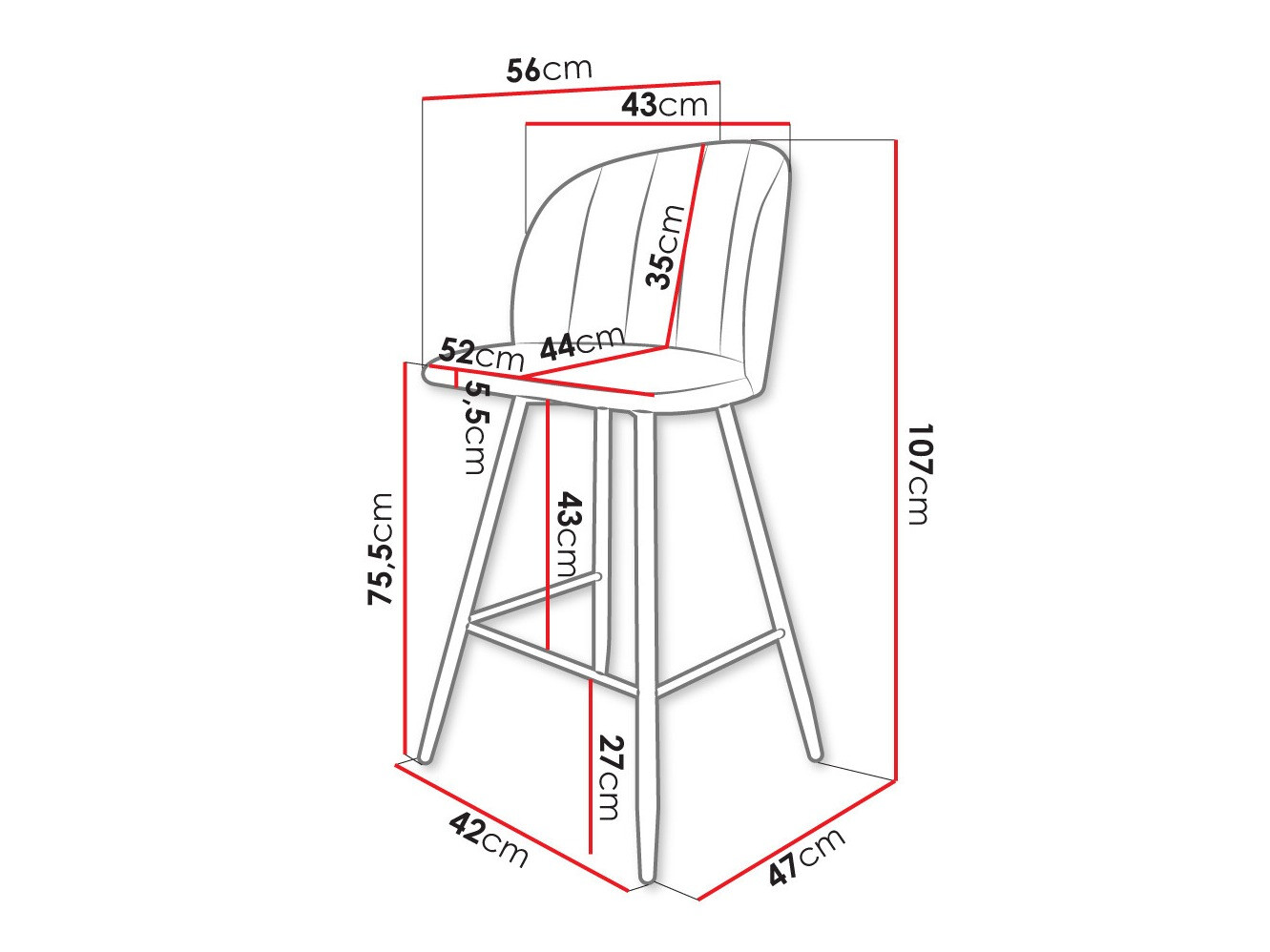 Barkruk Comfivo 104 (Magic Velvet 2219)