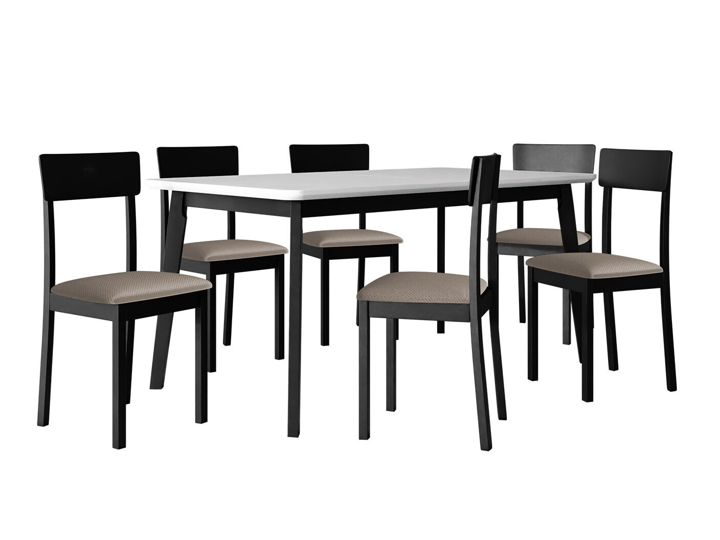 Eetkamerset Victorville 350 (Wit + Zwart)