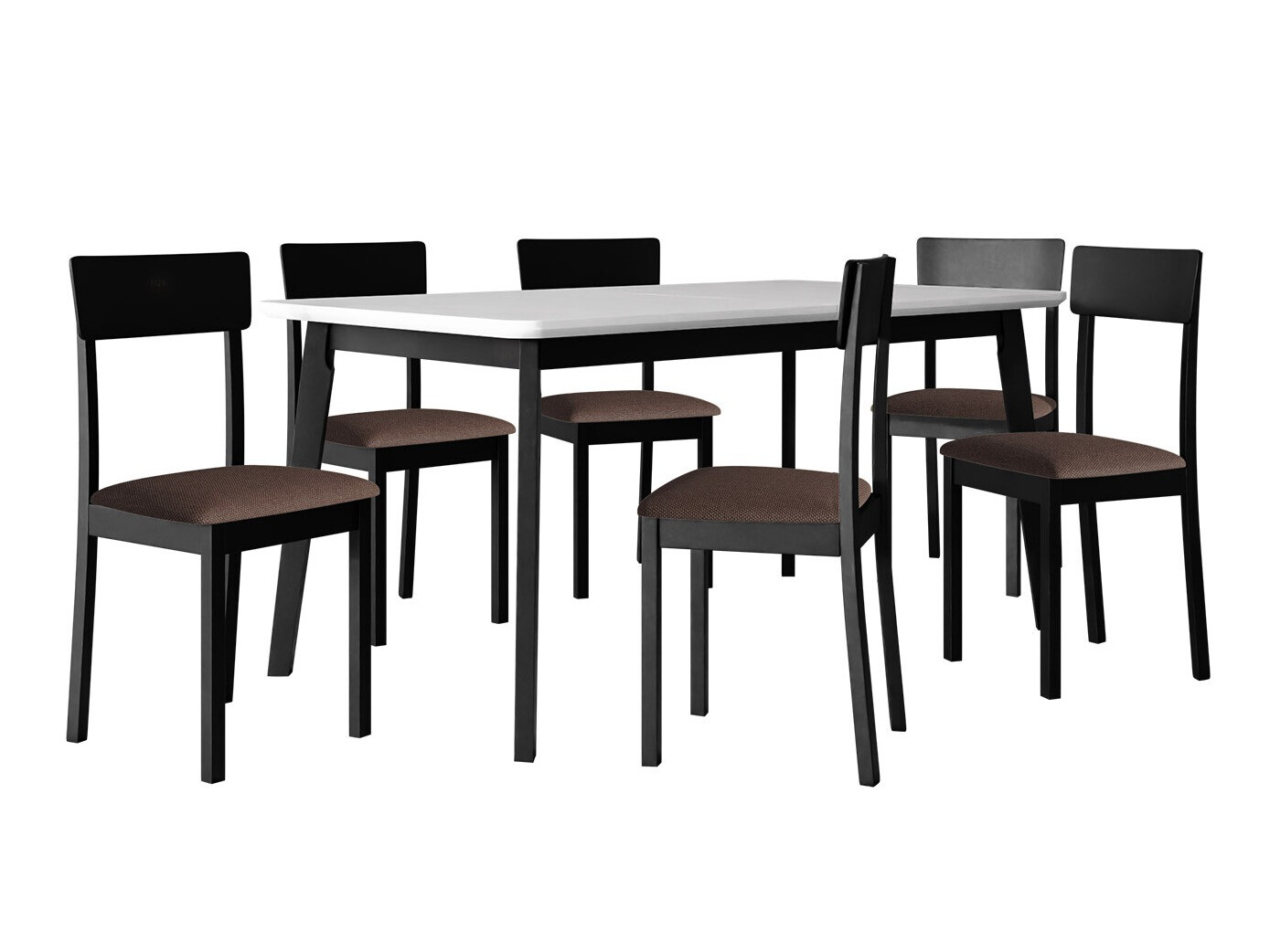 Eetkamerset Victorville 350 (Wit + Zwart)